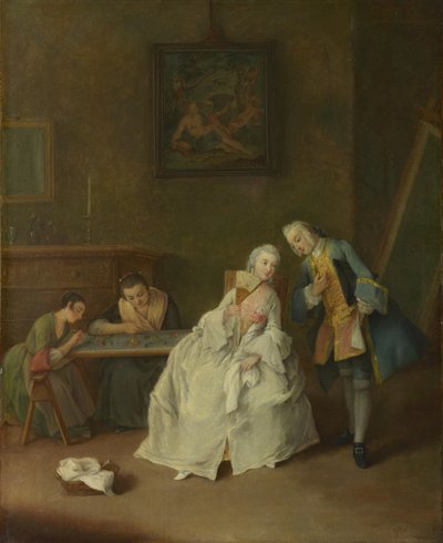 Bir Cavalier alan bir Lady, 1747-1755 by Pietro Longhi