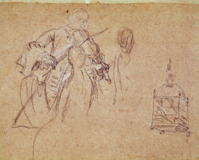 Bir kemancı (Kemancı) Çizimi Pietro Longhi (1702-1785) Venedik, Musee Correr by Pietro Longhi
