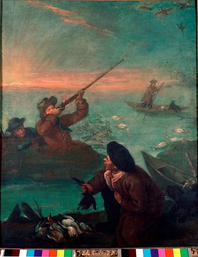 Gölde Ördek Avı Pietro Longhi (1702-1785) 1765-1770 Güneş Tablosu. 61x49,5 cm Venedik Pinacoteca Querini-Stampalia by Pietro Longhi