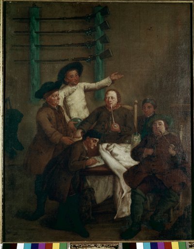 Vadide avlanmak: isimlerin çekilişi - Tablo Pietro Longhi (1702-1785), tuval üzerine yağlı boya, 61x46 cm by Pietro Longhi