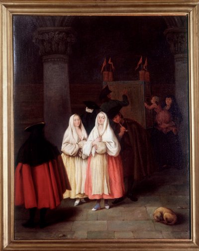 Cosmorama, perspektif resimlerin sergilenmesi (Resim by Pietro Longhi