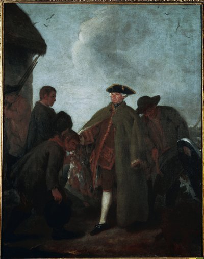 Vadideki av: ustanın gelişi (La caccia in valle: Arrio del padrone) - Tablo Pietro Longhi (1702-1785), tuval üzerine yağlı boya, 62x50 cm by Pietro Longhi