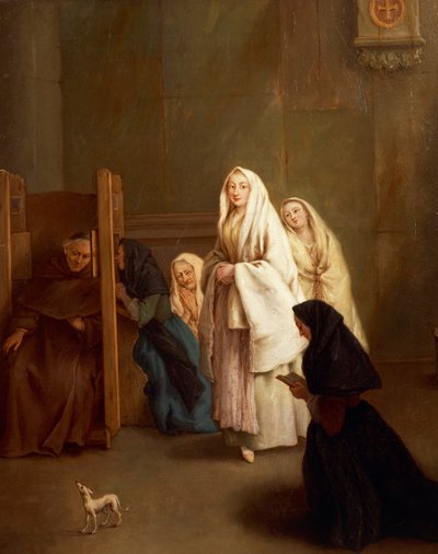 Yedi ayin: İtiraf, Pietro Longhi (1701-1785), tuval üzerine yağlıboya, 61x50 cm, 1755-57