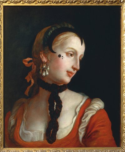 Venedik: Güzel Noktalı Kadın, Pietro Longhi by Pietro Longhi