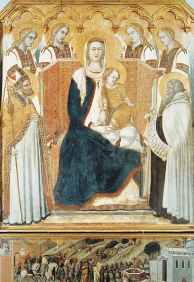 melekler ve azizler ile İtalya, Siena, Madonna by Pietro Lorenzetti