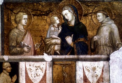 Aziz Francis ve Aziz John the Evangelist arasında Madonna ve Çocuk, c1320s by Pietro Lorenzetti