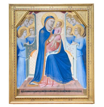 Madonna ve Child sekiz melekle taçlandı by Pietro Lorenzetti
