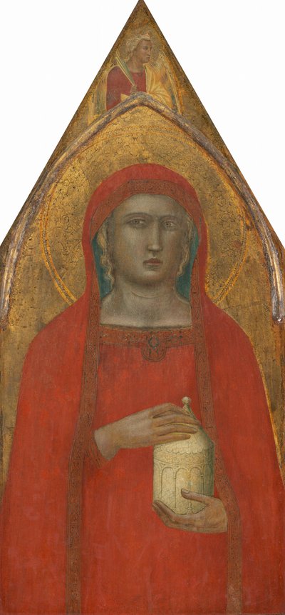 Aziz Mary Magdalene, bir Melekle [sol panel], muhtemelen 1340. by Pietro Lorenzetti