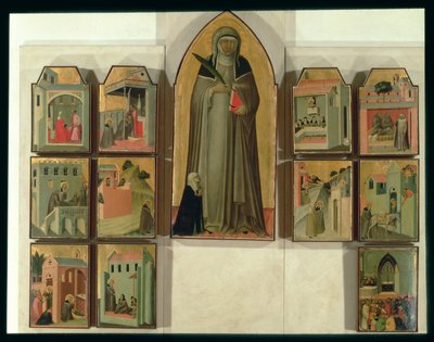 Blessed Alçakgönüllülüğün Hayatından Sahneler, c.1341 (panelde mizaç) (ayrıntılı bilgi için bkz. 85685) by Pietro Lorenzetti