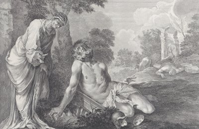 Eyüp, karısı tarafından azarlandı, 1730-39. by Pietro Monaco
