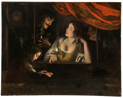 Bir fenerin etrafındaki bir iç mekandaki rakamlar by Pietro Paolini