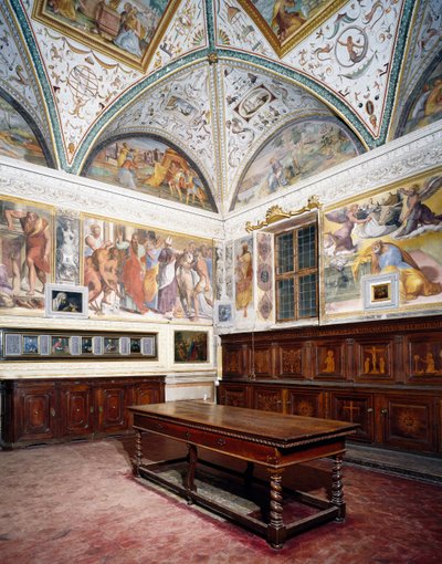 Perugino panelleri, Aziz Petrus Bazilikası, Perugia, Umbria, İtalya ile kutsallığa bir bakış by Pietro Perugino