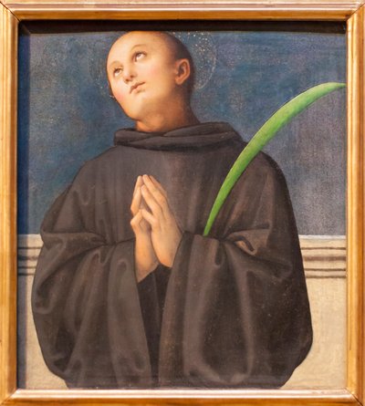 St Placidus (ahşap üzerine yağlı boya) by Pietro Perugino