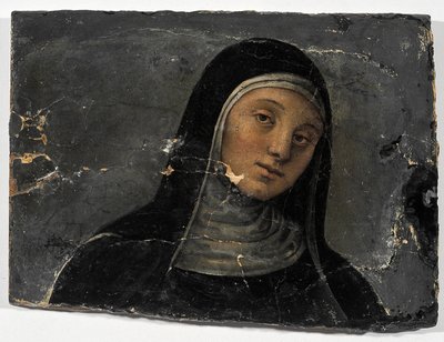 St Scholastica (ahşap üzerine yağ (parça) by Pietro Perugino