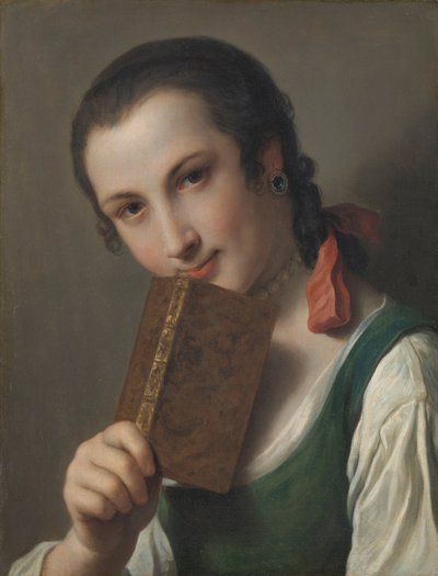 Kitaplı genç bir kadın by Pietro Antonio Rotari
