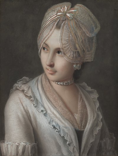 Dantel Kaplı Zarif Bir Genç Bayan by Pietro Antonio Rotari