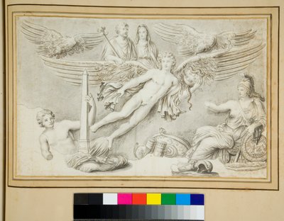 Antoninus ve Faustina'nın tanrılaştırılması (tebeşir) by Pietro Santi Bartoli