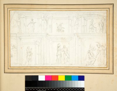 Bir duvar resmi parçası (kalem) by Pietro Santi Bartoli