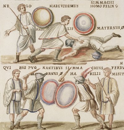 Ms Gen 1496 Plaka CXVI Gladyatörler by Pietro Santi Bartoli