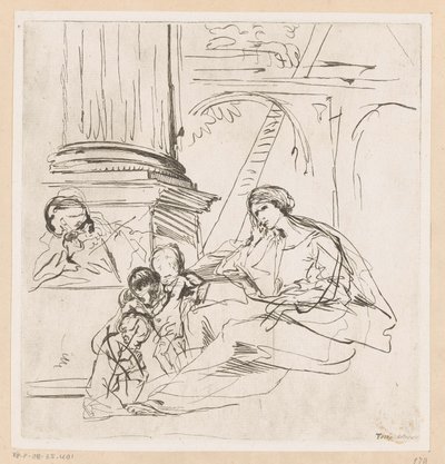 İki çocuklu kutsal aile by Pietro Testa