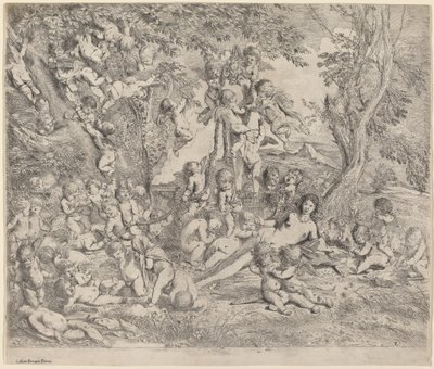 Cupids ile Bahçede Venüs by Pietro Testa