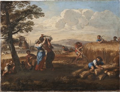 Hasat sahneli manzara - Hasatlı Manzara, Cortona, Pietro da (1596-1669) (Pierre de Cortona). Tuval üzerine yağlıboya. Boyut: 50x65cm. Ulusal Müze Stockholm by Pietro da Cortona