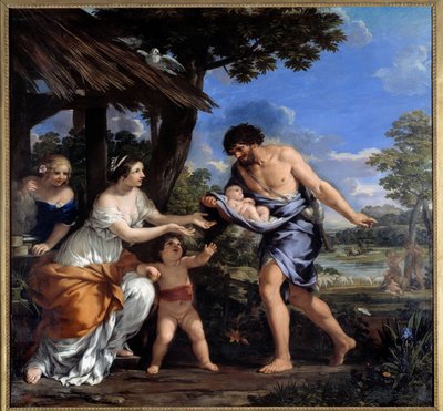 Faustulus ve eşi Acca Laurentia tarafından toplanan Romulus ve Remus, Pierre de Cortona