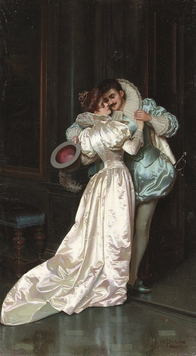 Sarılma (tuval üzerine yağlıboya) by Pio Ricci