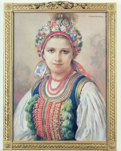Krakovlu Gelin, 1917 (karton üzerine pastel) by Piotr Stachiewicz
