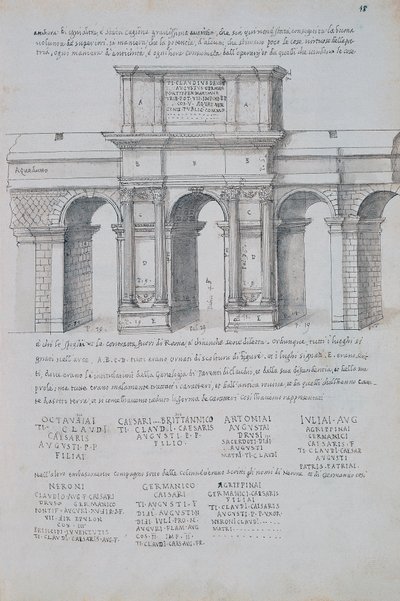 Pirro Ligorio (1513-1583) tarafından Roma Antik Eserlerinden çizim, Roma