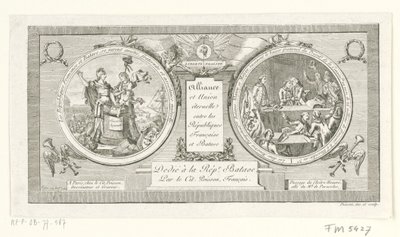 Medaillon op de Alliantie tussen de Franse en de Bataafse Republieken, 1795 Fransız ve Batavia Cumhuriyetleri arasındaki İttifak ve Ebedi Birlik (nesnedeki başlık) by Poisson