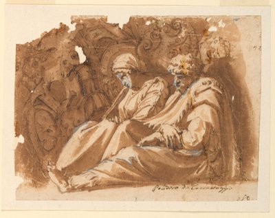 Kupalı Oturan Figürler by Polidoro da Caravaggio