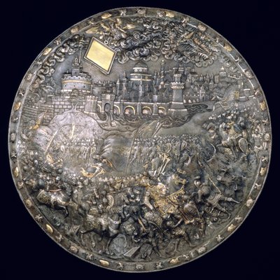 Kral John III Sobieskis (1624-96) Falcılık Kalkanı (demir ve gümüş yaldızlı) by Polish School