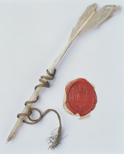 Tüy kalem ve mum mühür, 1802 by Polish School