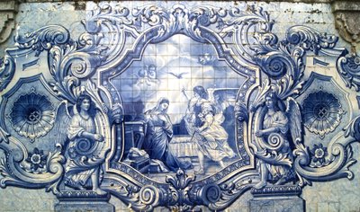 Duyuru, Lamego, Portekiz tasvir eden dekoratif panel. 1738 (seramik karolar) by Portuguese School