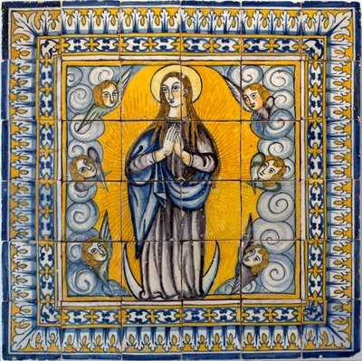 Our Lady of the Conception - Azulejos de Lisbon (Portekiz) 1650-1675 ( Our Lady of the Conception, Çini, Lizbon by Portuguese School