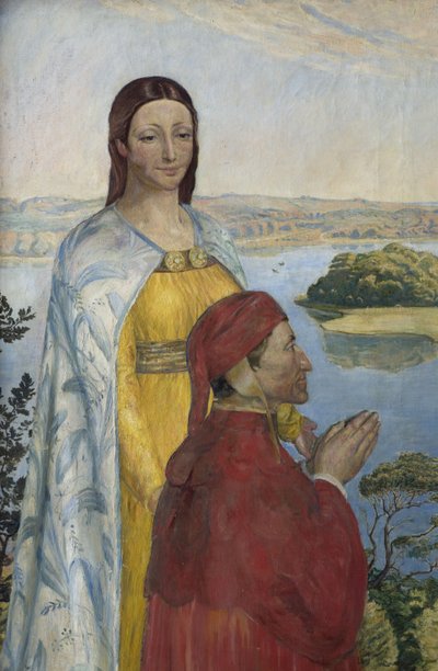 Dante ve Beatrice Cennette, 1895. by Poul Simon Christiansen