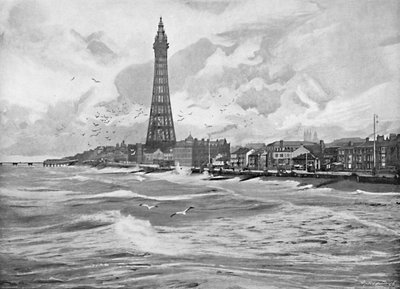 Blackpool, Eyfel Kulesi ile, c1896 by Poulton and Co