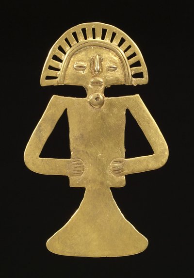Figür Kolye, c.700-1000 (altın) by Pre-Columbian Pre-Columbian