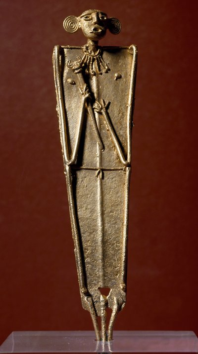 Kolomb öncesi sanat, Muisca uygarlığı: altın kadın heykelciği (Tunja). 15-17. yüzyıl. Bogota, Museo de Oro, Kolombiya by Pre Columbian