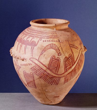 Bir mavna üzerinde iki türbeyi gösteren vazo, MÖ 3500 dolayları (çömlek) by Predynastic Period Egyptian