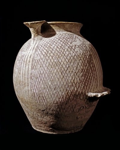 Prehistoire: Jericho'dan çok renkli seramik vazo. 3000-2100 M.Ö. Amman, Arkeoloji Müzesi, Ürdün by Prehistoric Prehistoric