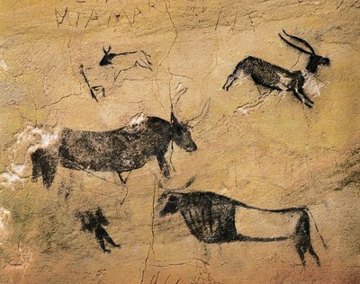 Kaya Sanatı: Cervids ve inekler. İspanya