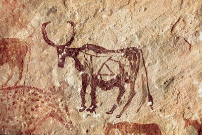 Kaya resmi: bir servisin temsili. Tadrart Acacus Libya Mağarası by Prehistoric Prehistoric
