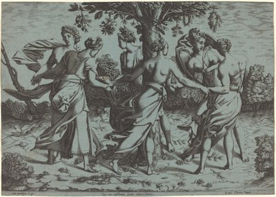 Dryades Dansı by Probably French 16th Century after Pierre Milan after Rosso Fiorentino