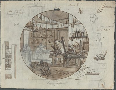 Litografik Atölye by Probably French 19th Century