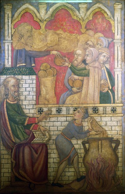 Elisha'nın Mucizeleri, Westminster Sarayı'nın Boyalı Odası'ndaki bir duvar resminin yeniden inşası by Professor Ernest Tristram