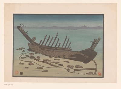 Cancale sahilinde bir kayık enkazı by Prosper Alphonse Isaac