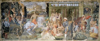 Papa Sylvester ve İmparator Konstantin hikayeleri, Prospero Fontana (1512-1597), fresk, salon, Palazzina della Viola, Bologna, İtalya by Prospero Fontana
