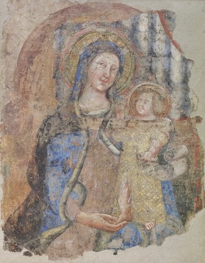 Madonna ve Çocuk, 14. yüzyılın ilk yarısı (fresk) by Pseudo Jacopino di Francesco